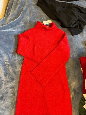 NA-KD Red Turtleneck Sweater Dress - Women